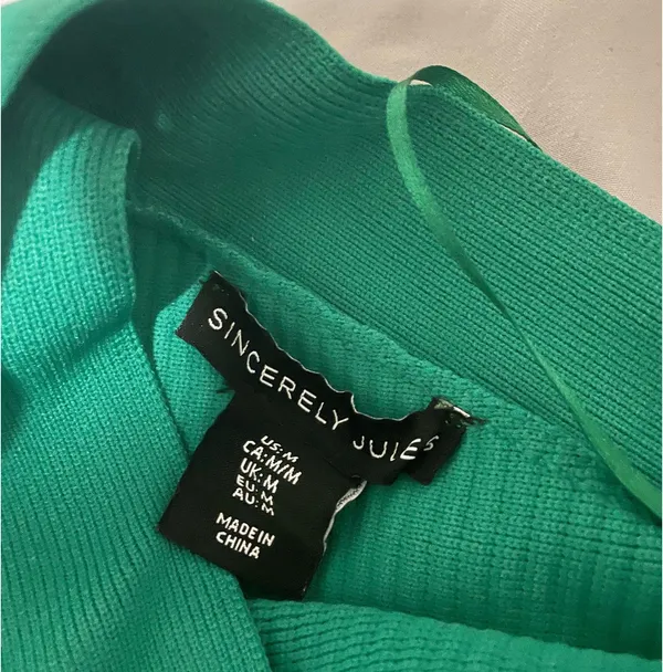 Sincerely Jules ribbed green going out top - Image 3