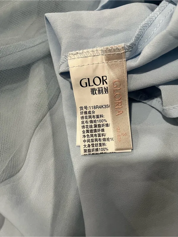 NWT Goelia Blue See-Through Mess Embroidered Dress Size 4 (Small) - Image 11