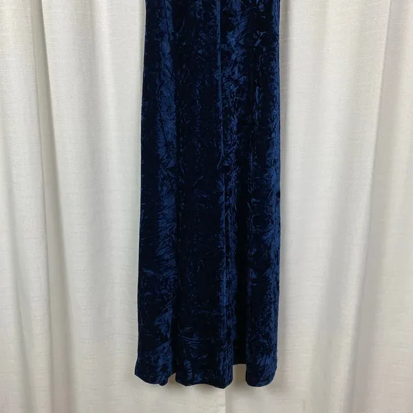 Natural Life Dark Blue Crushed Velvet Sleeveless Maxi Dress Sz.XS - Image 11