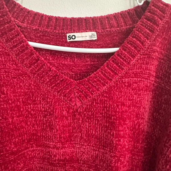 SO Women's V-Neck Sweater - Red - Image 2