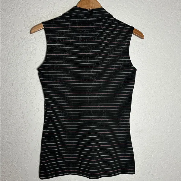 Nike Golf Dri-Fit Black Stripe Sleeveless Top Athletic Performance Wear Outdoor - Image 5