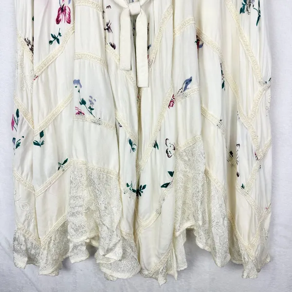 Advance Apparels Corset Floral Emboidered Fairy Midi Dress Free/L/XL Ethereal - Image 8