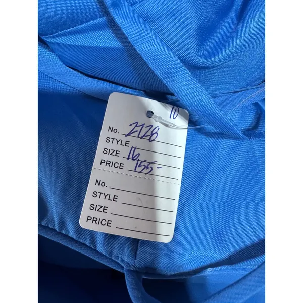 Linda Royal Blue Chiffon Maxi Gown Open Back Bow Detail Prom Formal Women's 16‎ - Image 3