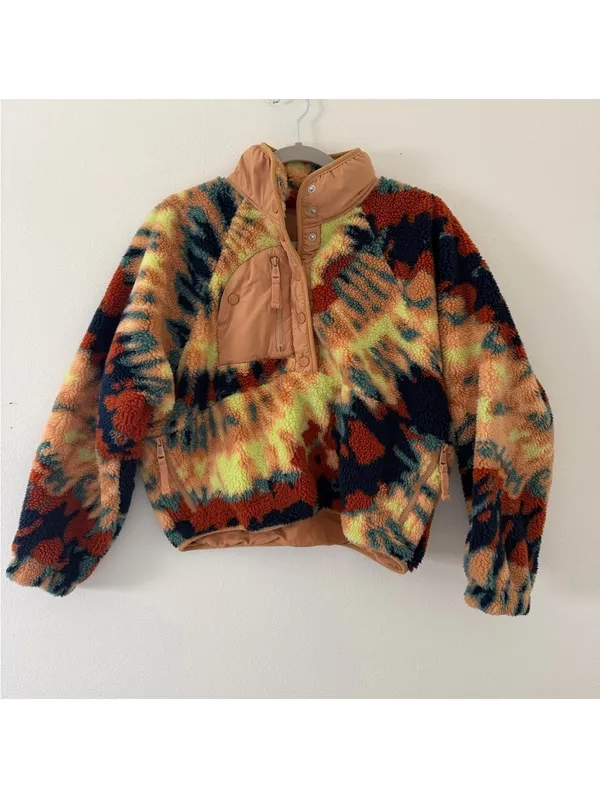 Free People FP Movement Gorpcore Hit the Slopes Printed Pullover Oasis Combo xs - Image 9