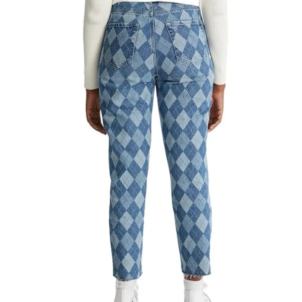 PacSun Eco Diamond Print High Waisted Straight Leg Jeans - Image 4