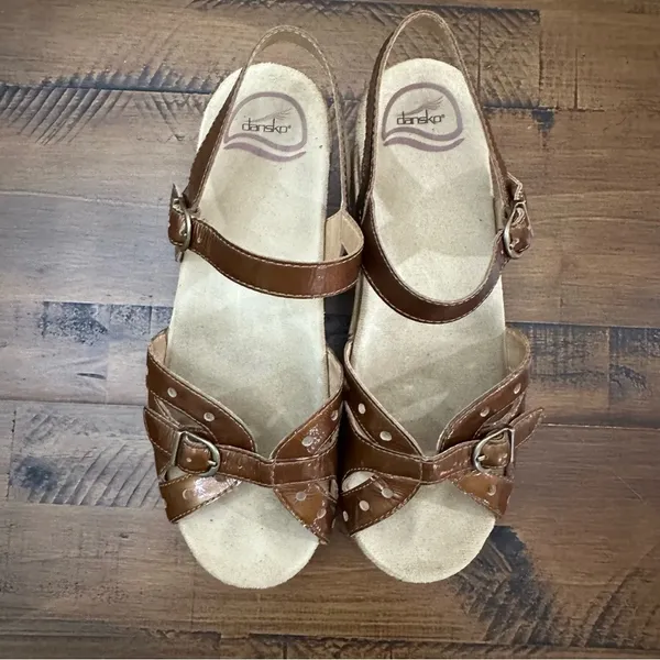 Dansko Brown Leather‎ Mary Jane Open Toe Platform Sandals Size 39 US 8.5-9 - Image 5