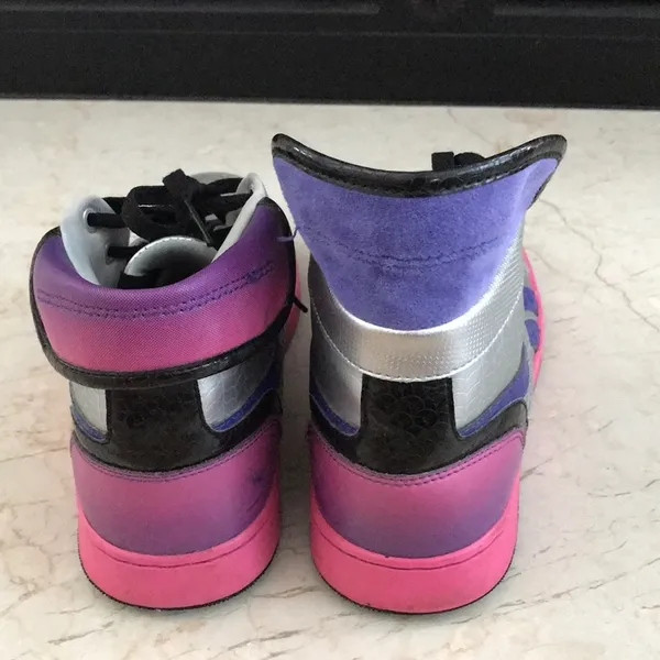 Retro Reebok hightop silver sneakers pink & purple - Image 3