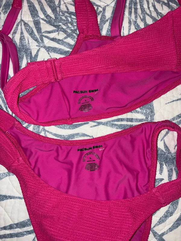 PacSun Swim Scrunch Bikini Set Pink - Image 3