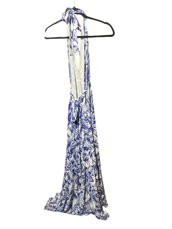Olivaceous Halter Maxi Wrap backless Floral Spring Wedding Guest Dress Romantic - Image 13