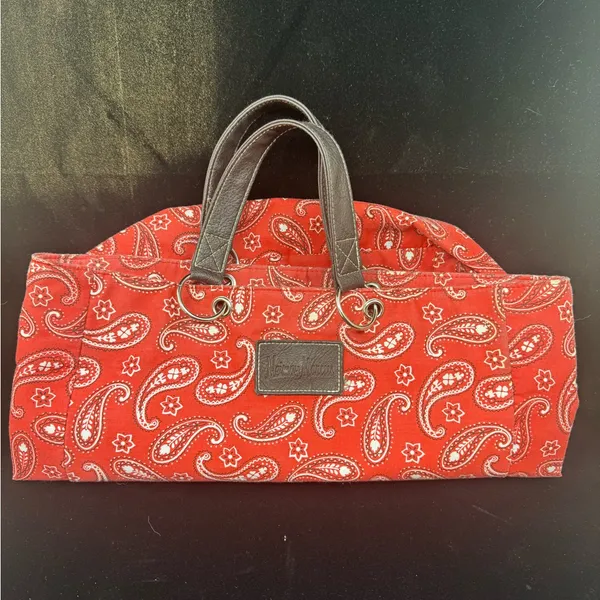 Neiman Marcus Red Paisley Tote Bag - Image 2