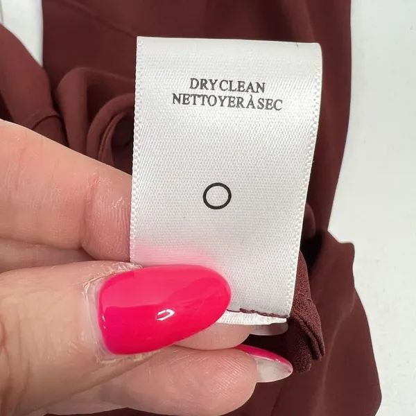 ALC Frank Size 4 Silk Blouse Open Back Ruffle Sleeve Burgundy Elegant Evening Top - Image 13