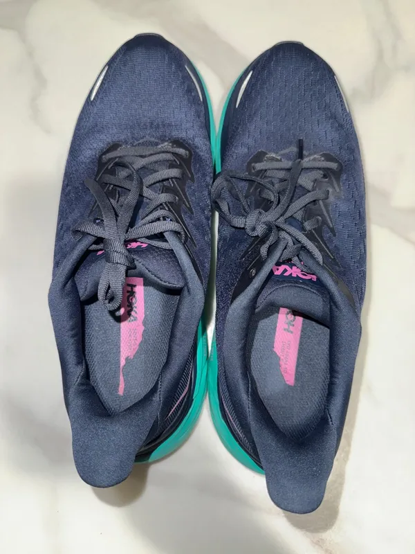 Hoka Women's Running Shoes - Navy Upper with Teal Midsole and Pink Logo - Image 3