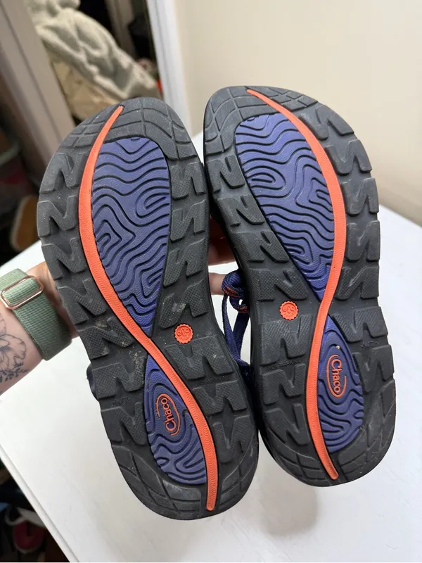 Chaco ZVOLV X2 Womens 7 Hiking Water Sandal Volcanic Blue Orange Camping Outdoor - Image 4