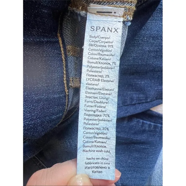 SPANXshape EveryWear Pull-On Flare Jeans XL High Rise Dark Wash Stretch - Image 9
