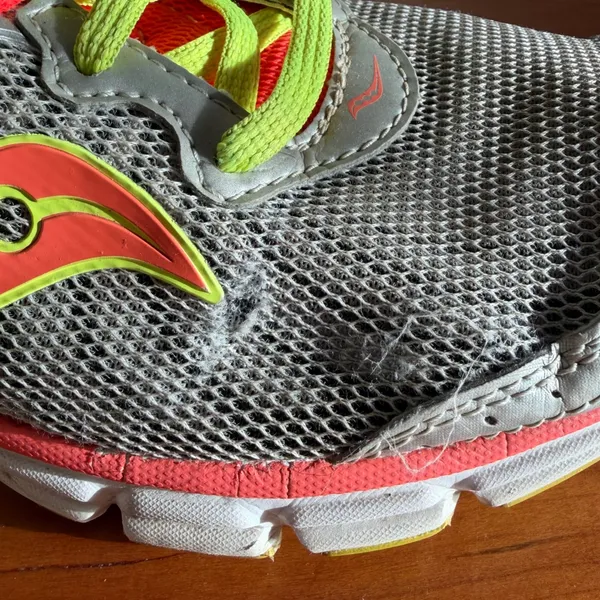 Saucony Womens Running Shoes Grey Coral Neon Yellow Mesh Sneakers 15168-1 Size 9 - Image 6