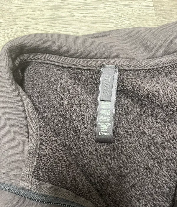 SKIMS French Terry Shrunken Half Zip In Iron - Image 2
