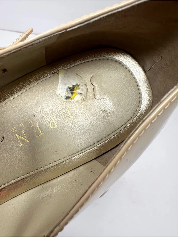 LAUREN RALPH LAUREN grey/taupe wedge Mary jane shoes, size 9 - Image 14