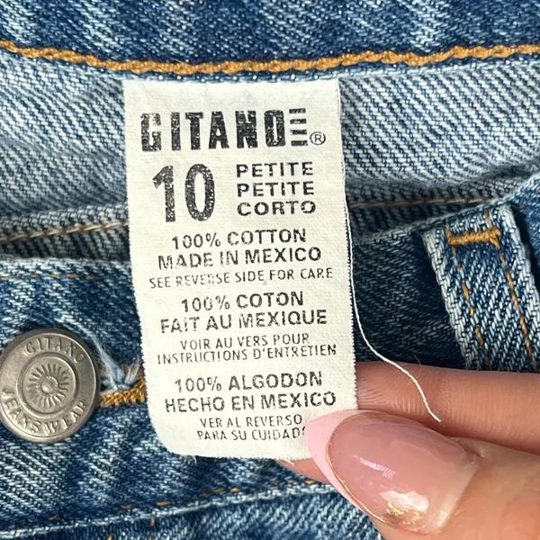 Gitano High Waisted Mom‎ Jeans Womens 10 Petite Blue Excellent Vintage 90s Taper - Image 5