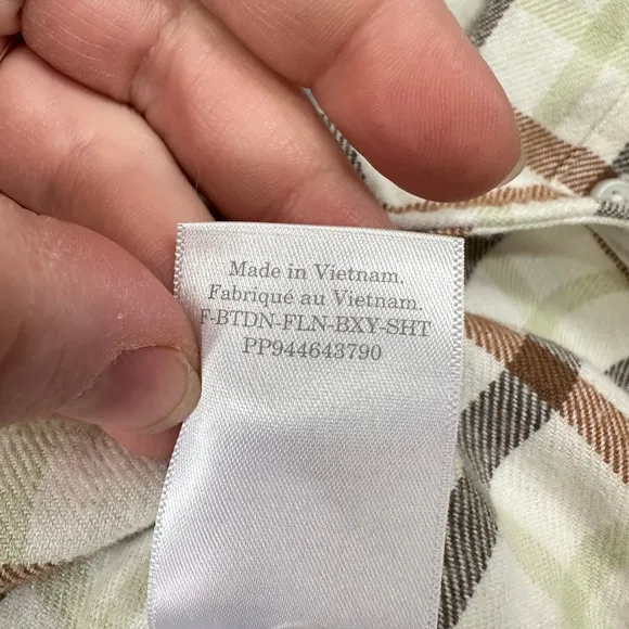 Everlane Oversized‎ Flannel Boxy Shirt Brown Green Plaid Button Down Top Small - Image 12
