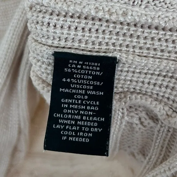 Lauren Ralph Lauren Cream Cable Knit Cap Sleeve Sweater Sz M - Image 4
