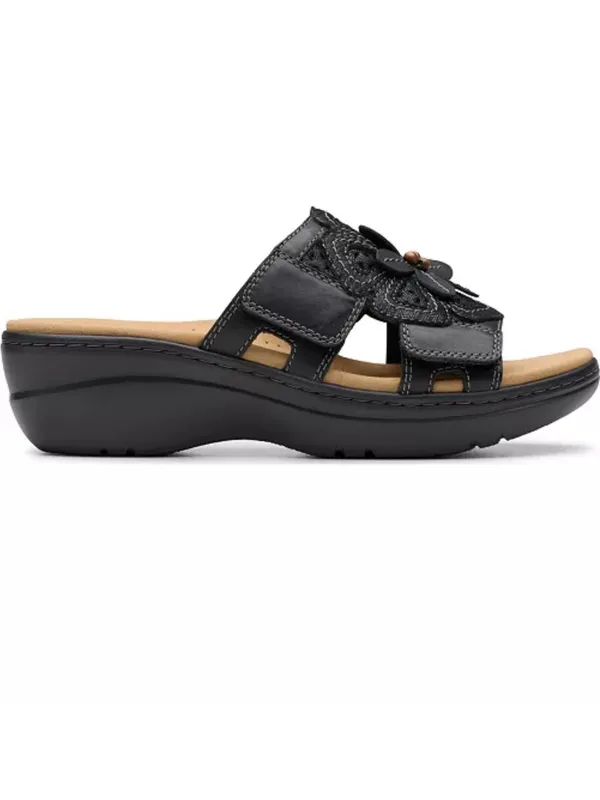 Clarks Merliah2 Belle Flower Leather Wedge Sandals NEW - Image 3