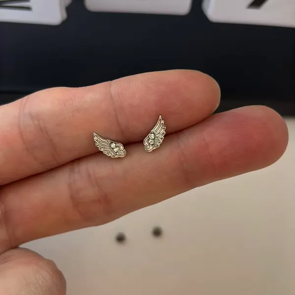 Small Angel Wings Stud Earrings for Men Women Streetwear Punk Hip Hop Unisex Style - Image 5
