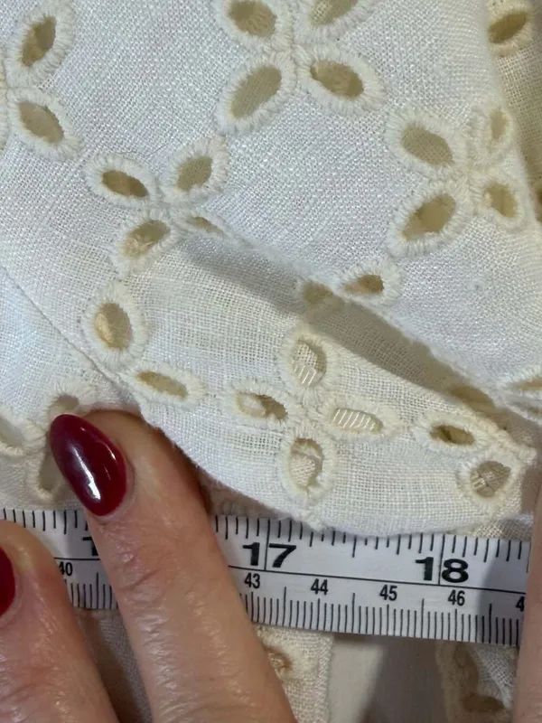 Maeve by Anthropologie White Eyelet Linen Belted Maxi Dress - Image 15