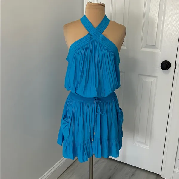 Ramy Brook Ziggy Halter Dress in Lagoon - Image 3