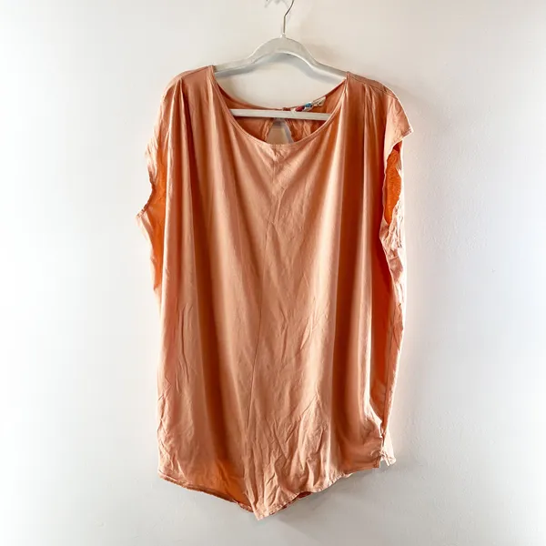Free People Beach Short Sleeve Ice Cream Waistless Romper Orange Medium - Image 5
