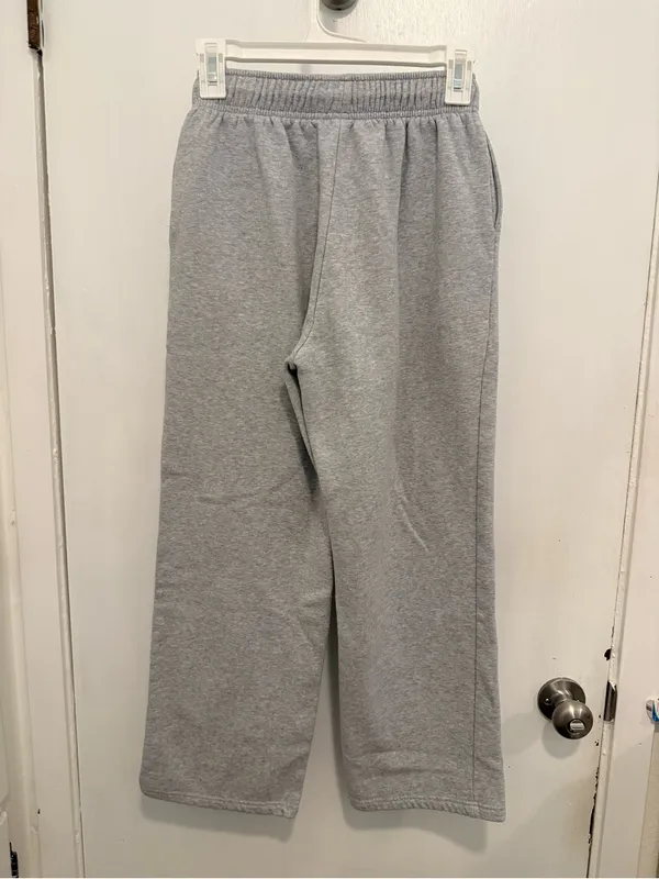 AUTOMET Women's Fleece Lined Sweatpants Baggy Wide Straight Leg size S - Image 2