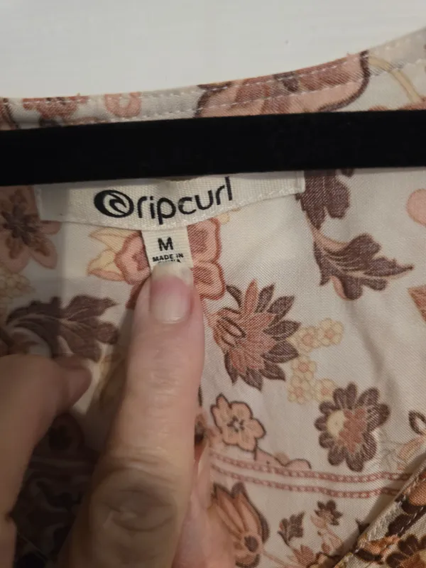 Rip Curl Cream Paisley Long Sleeve Boho Midi Dress Medium - Image 5