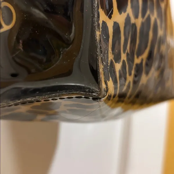 Bloomingdale’S Cheetah Print Patent Leather Mini Tote Bag Preloved - Image 8