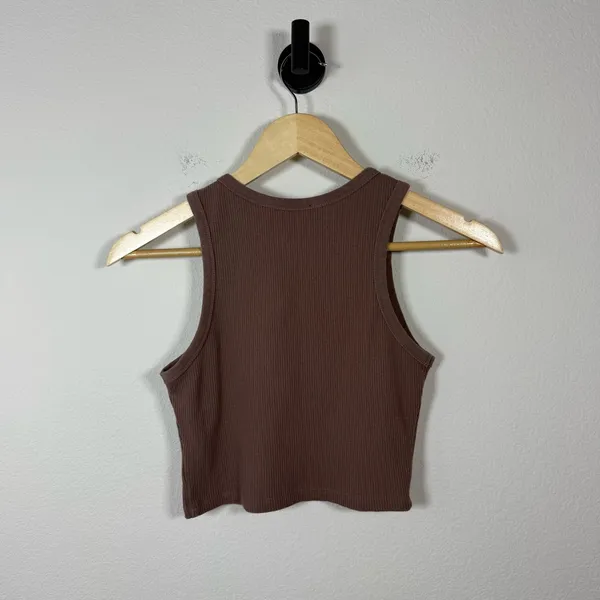 White Fox Boutique Women’s Embroidered Racquet Logo Tank Brown Size XS - Image 5