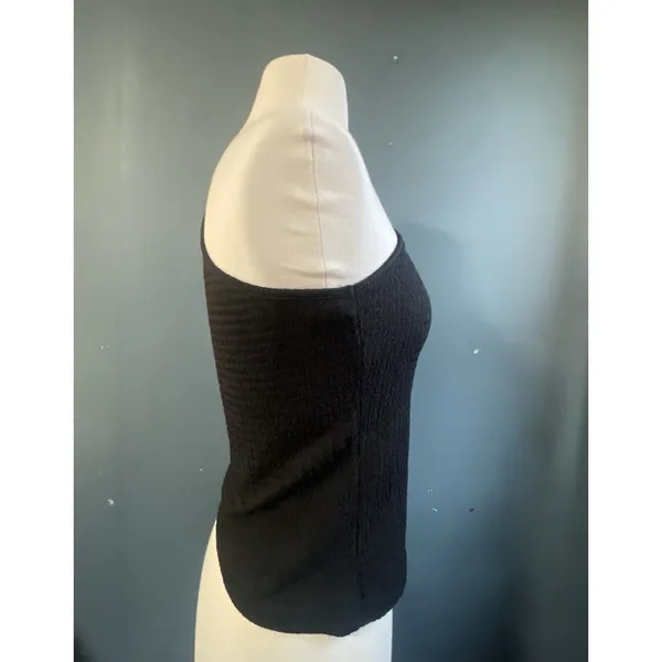 SHEIN Modelly Black One Shoulder Fringe Sleeve Top Size S‎ - Image 3