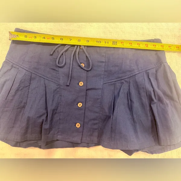 NWT Free People Summer Swooning Mini Skirt in Dark Denim size Medium - Image 7
