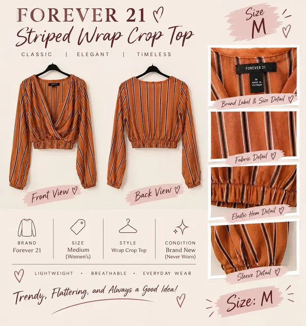 Open sleeve crop top Orange Size M - Image 2