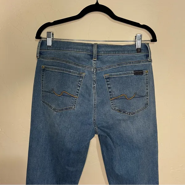 Seven For All Mankind Josephine Squiggle Button Fly Slim Straight Denim‎ Jeans - Image 10