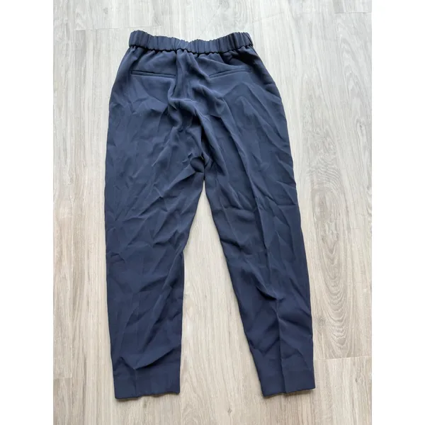 J. Crew Size 0 Navy Blue Elastic Waist Career Cropped Pants‎ - Image 5
