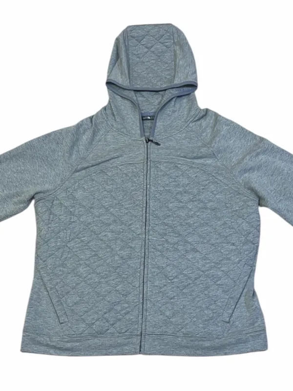 The North Face Quilted Zip Up Hoodie Jacket Grey Athleisure Layer XL Gorpcore - Image 4