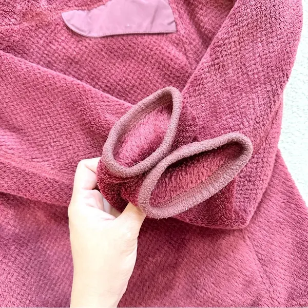 Patagonia Re-Tool Burgundy Fuzzy Fleece 3/4 Snap-T Pullover Jacket Size XS - Image 10