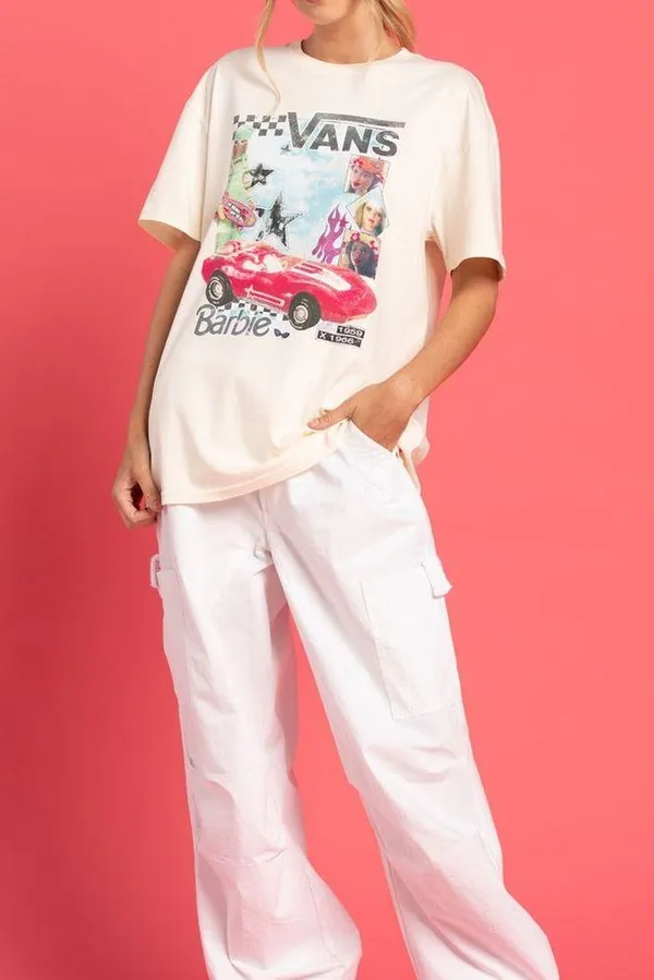 VANS x Barbie Limited Edition Retro Oversized Tee NWT L - Image 2