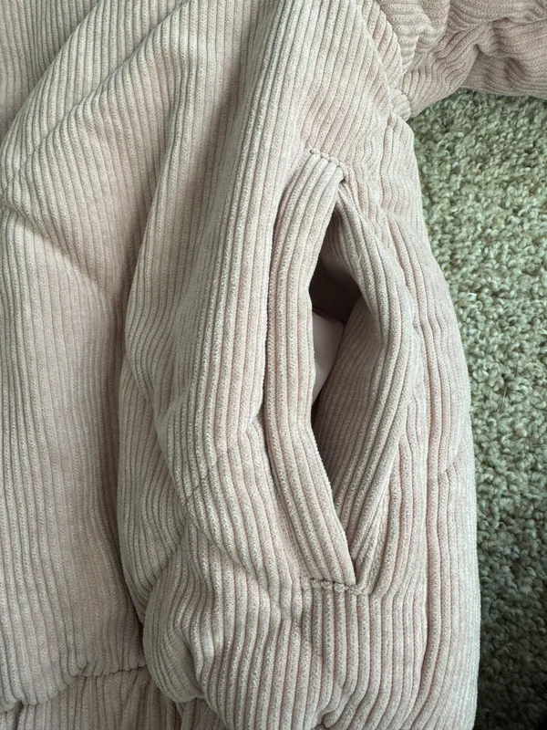Lush Clothing Baby Pink Corduroy Bomber Puffer Jacket - Image 4