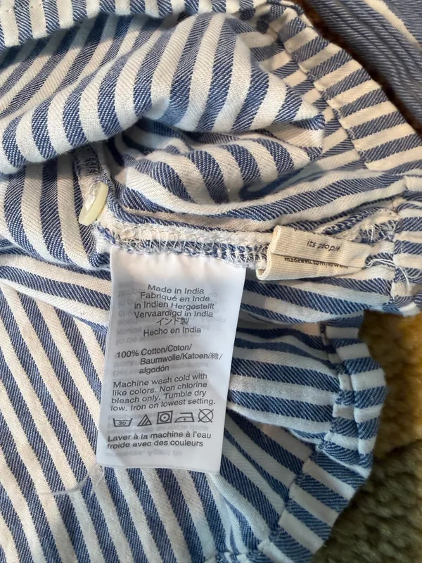 Madewell Striped Long Sleeve Popover Shirt 100% Cotton Blouse Women’s Size Small - Image 4