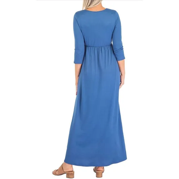 NEW Mother Bee Maternity 3/4 Sleeve Ruched Waist Dress S - Image 2