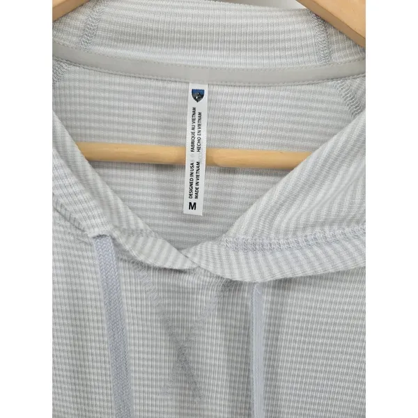KUHL Hoodie Women M 4096 Gray Striped Lightweight Kangaroo Pocket EUC - Image 3