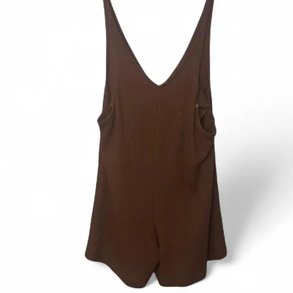 NEW Somedays Lovin Lost Lovers Women’s Light Brown Waffle Knit Romper — SMALL - Image 3