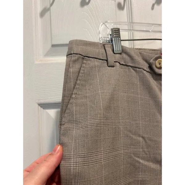 Y2k Gap Favorite Wide Leg Mid Rise Trouser Pants Womens 12 Brown‎ Plaid Cuffed - Image 2