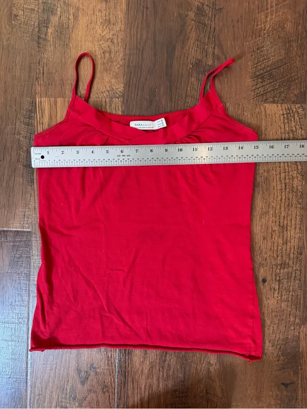 ZARA red cotton tank top, size M - Image 5