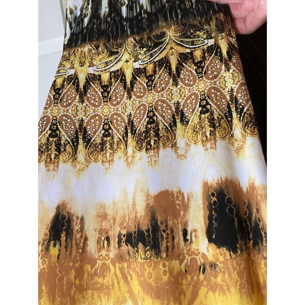 Onque Casuals Yellow Black White Paisley Abstract Lounge Pants Size Large L - Image 3