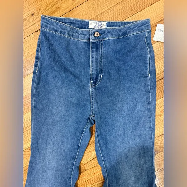 We The Free People Size 28 Just Float On Flare Jeans Bell Bottom Jericho blue - Image 6